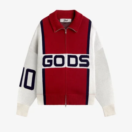 Fakegods Alpine Rally Knitted Zipper Red white
