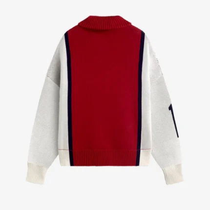 Fakegods Alpine Rally Knitted Zipper Red white v