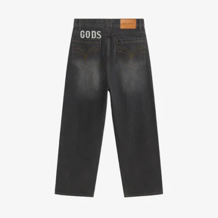 Gods Brand Baggy Denim Jeans Dark Grey