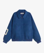 Vegan Leather Jacket Blue